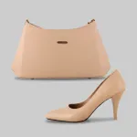ست کیف و کفش پاشنه‌دار زنانه چرم یلسان مدل آندیا کد 957-OPAL-GL-04k