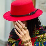 کلاه فدورا خاخامی لبه کوتاه قرمز روشن