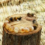 دستبند سنگ تراش چشم ببر و سیترین سایز 6 تا 10