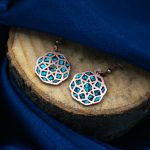 گوشواره مس فیروزه اشکال هندسی