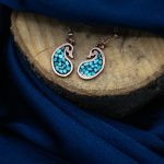 گوشواره مس فیروزه طرحدار
