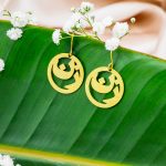 گوشواره آویز برنج سما نگین دار
