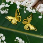 گوشواره آویز برنج طرح پروانه
