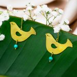 گوشواره آویز برنج مرغ آمین نگین دار سایز 2