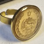 انگشتر برنج _ سکه و رزین سایز 2_ فری سایز