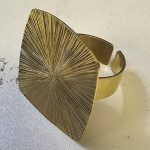 انگشتر برنج _ مربع طرح دار _ سایز 3