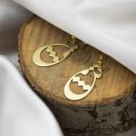 گوشواره آویز برنج- نوشته عشق