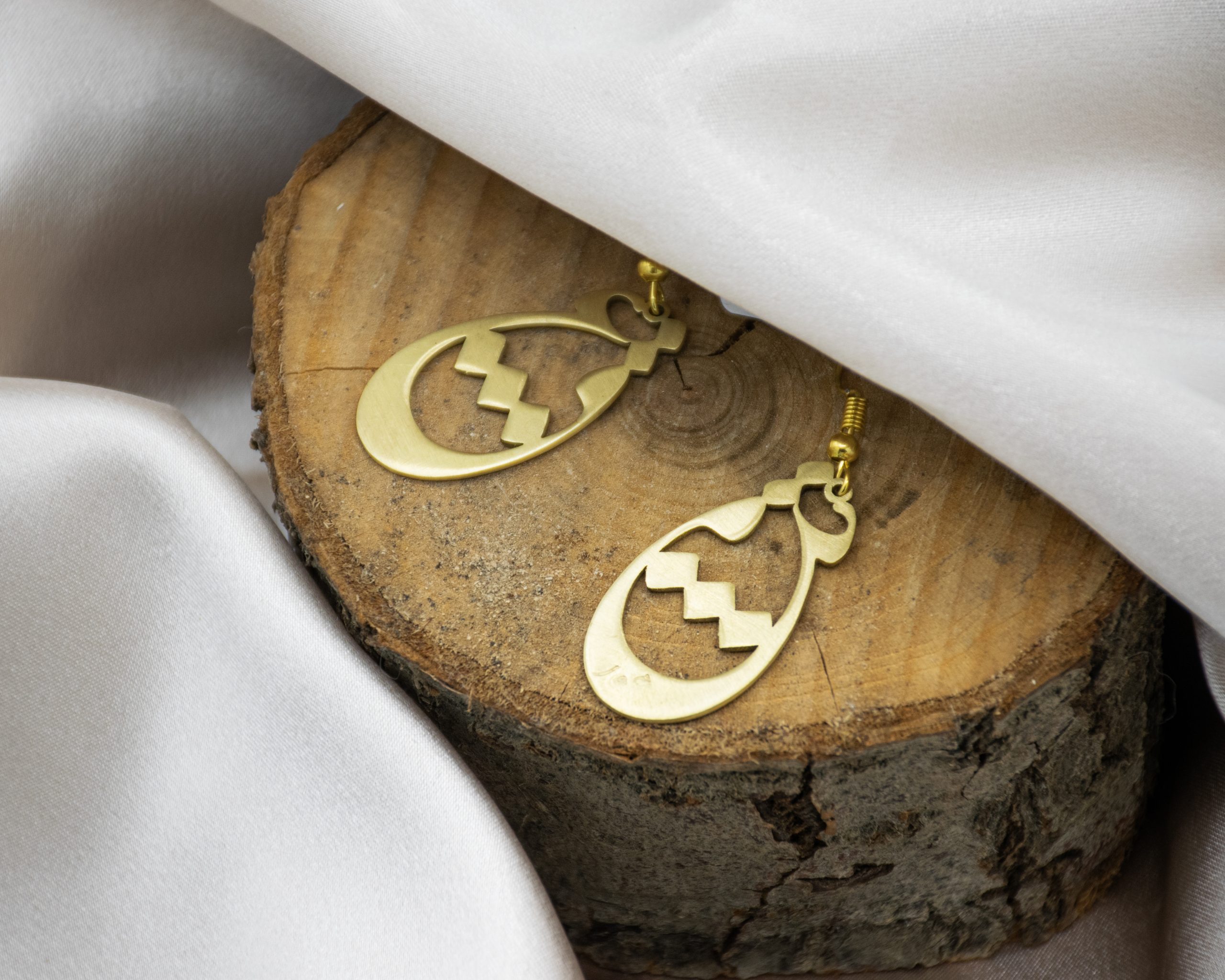 گوشواره آویز برنج- نوشته عشق