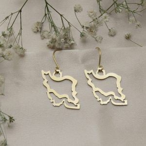 گوشواره آویز برنج- نقشه ایران _ سایز 1