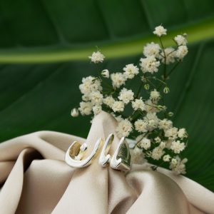 انگشتر آبکاری استیل _ نوشته مامان _ فری سایز