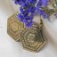 گوشواره آویز برنج 5 ضلعی طرحدار