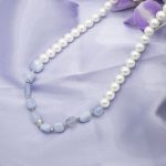 گردنبند مروارید _ تامپل سنگ آکوامارین