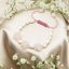 دستبند سنگ _ 3 نگین طرح گل رز کوارتز _ تامپل صدف