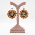 گوشواره سفالی _ سایز 2 _ طرح قاجار 2 _ آجری