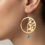 گوشواره آویز برنج _ نوشته نیمه جانم