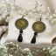 گوشواره _ پارچه ای _ دایره _ طلایی