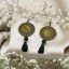 گوشواره _ پارچه ای _ دایره _ طلایی