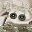 گوشواره _ پارچه ای _ دایره _ آبی و مشکی