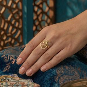 انگشتر برنج زنانه فری سایز رقص سما ساده